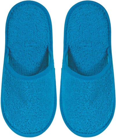 Badslippers Badstof Uni Pure met Zool Turquoise Maat 38 - 1 Paar