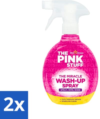 The Pink Stuff - Wash Up Spray - Afwasmiddel - Vetoplossend - 500ml - Voordeelverpakking - 2 stuks