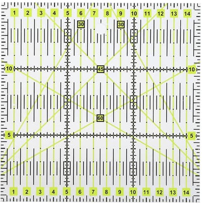 Quilters Liniaal - Schaal Vierkant - Nauwkeurig Naaien - Rasterlijnen Dubbel - Acryl Liniaal - Transparant