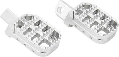 Motorfiets Voetsteunen - Verstelbare Pedalen - Comfortabel Rijden - Extra Breed Platform - Duraluminium - Zilver