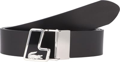 LACOSTE Leren Riem Plain Leather Belt W90 Noir Zwart