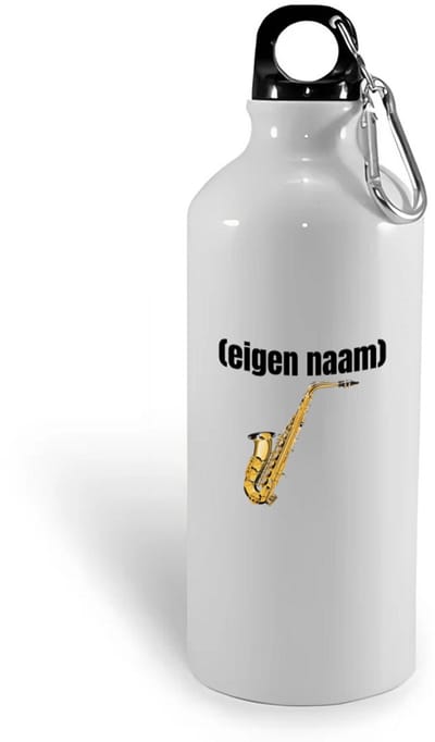 Hacebo® - saxofoon met eigen naam waterfles - Saxofoon - muziek liefhebbers - iemand die houdt van saxofoons - verjaardag - cadeau - kado - water fles - 400ML