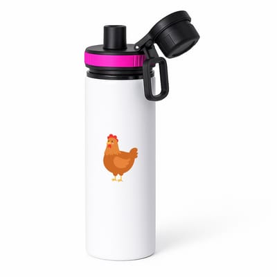 Hacebo® - Kip waterfles met draaidop roze - Kippen - Dieren liefhebbers - Haan - kinderboerderij - vogels - water fles - 850ML