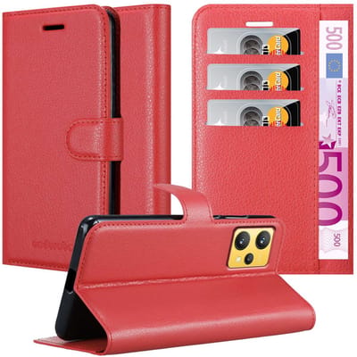 Cadorabo Hoesje geschikt voor Realme 9 4G / 9 PRO+ in KARMIJN ROOD - Beschermhoes met magnetische sluiting, standfunctie en kaartvakje Book Case Cover Etui