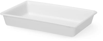 HENDI Bereidingsbak polyethyleen (PE) - 8 liter - 480x330x(H)80 mm - wit - vaatwasmachinebestendig - voor bereiden, opslaan en vervoeren van voedsel in de keuken