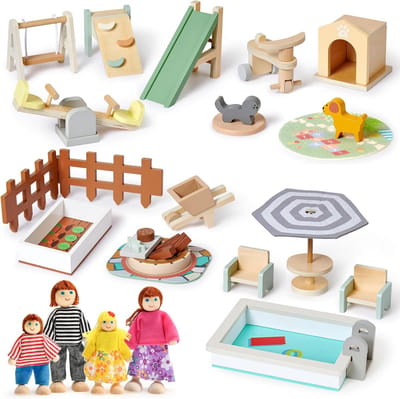 Houten Poppenhuis Meubels Speelgoed Set voor Kinderen