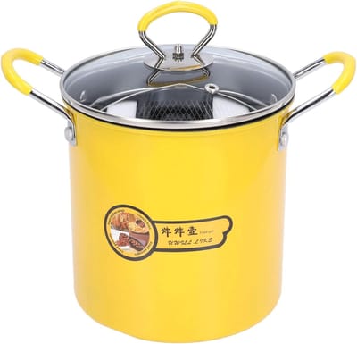 Mini friteuse pan - roestvrij staal - aspergepan met glazen deksel - pomppan huis keuken