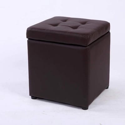 Voetenbank met Opbergruimte - Poef Hocker - Extra Zitplaats - Massief Houten Frame - 30 x 30 x 35 cm