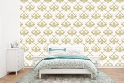 Behang - Fotobehang Patroon - Bloemen - Art Nouveau - Breedte 385 cm x hoogte 240 cm