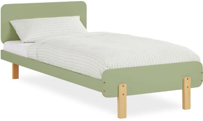 Homestyle4u Kinderbed - 90x200 cm - Houten bed - Eenpersoonsbed - met lattenbodem - Groen
