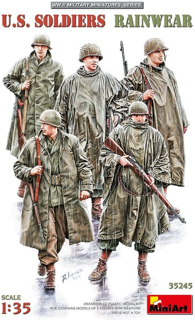 MiniArt Modelbouwpakket Militaire voertuigen - 35245 US Soldiers in Rainwear - Figures Plastic - 1:35 - Modelbouw