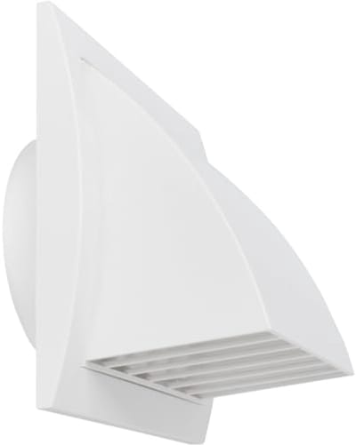 Afzuigkap met Regenhoes en Klep voor Binnen- en Buitenventilatie - 10 cm, Wit