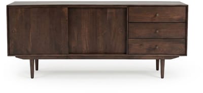 Dressoir Vocal Mangohout – Donkerbruine Opbergkast – 2 Deuren 1 Lade