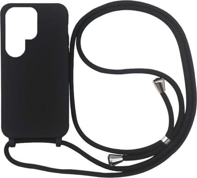 Smartphonica Samsung Galaxy S22 Ultra hoesje met koord - Zwart geschikt voor Samsung Galaxy S22 Ultra