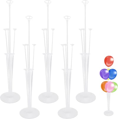 Ballonstandaard voor ballonnen - 5 sets met voet en stangen - Grote capaciteit - Perfect voor feestdecoratie - m-winkel