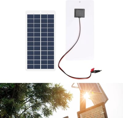 Zonnepaneel - Zonnecel Batterijlader - Batterijen Opladen - Hoog Rendement - 5 Watt - Zwart