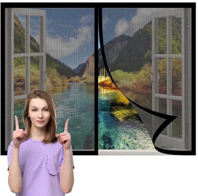 Magnetisch Muggenscherm voor Deuren en Ramen - Zelfklevend, Zonder Boren, 172 x 146 cm