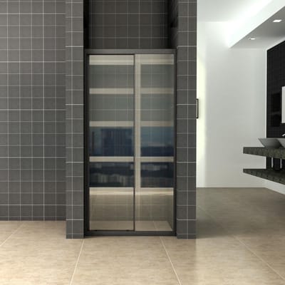 Wiesbaden Skyline nis schuifdeur 1000 x 2000 x 8 mm nano helder glas/mat zwart