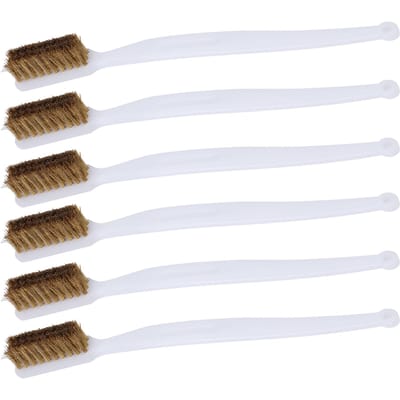6 stuks Printer Reiniging Stalen Draadborstel Plastic Handvat Roestverwijdering Draadborstel Accessoire white