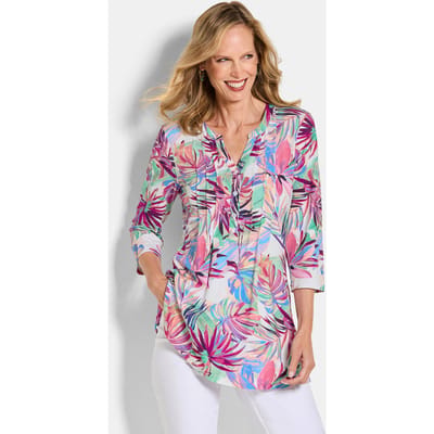 Jersey tuniek met biesjes - meerkleurig / gedess. - Gr. 21 van Goldner Fashion
