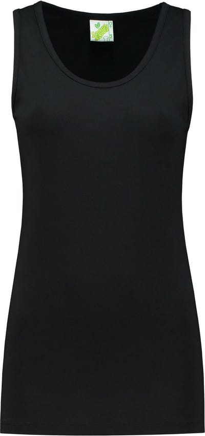 Lemon & Soda Sport singlet voor dames - zwart - mouwloos shirtje - katoen/elastaan - ademend M