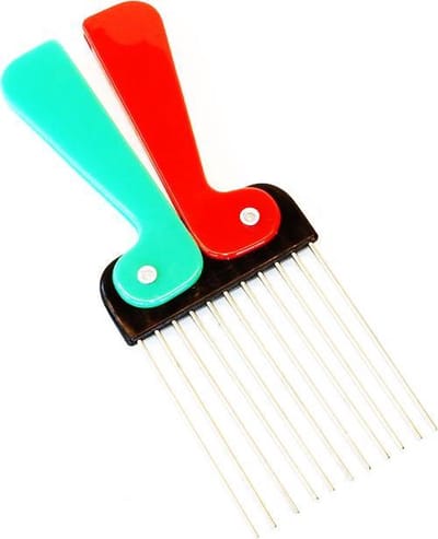 Rojafit Afrokam - Retro-Seventies - Opvouwbaar - 18 x 7 cm. Rood-Groen
