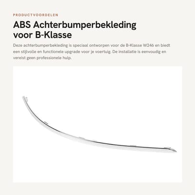 Dailygoods- Achterbumperbekleding ABS - Achterbumperstrip - Eenvoudige installatie - Duurzaam materiaal - Bescherming tegen krassen - Robuust en schokbestendig - Bumperstrip