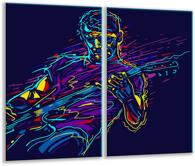 TMK ArtDeko Glas Snijplank - 30x52cm - Zwarte Kleur - Geschikt voor Alle Fornuizen - Veilig en Duurzaam
