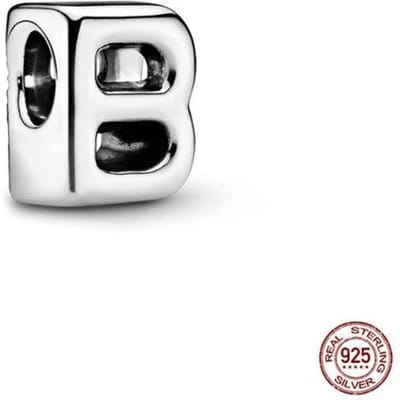 100% véritable 925 pendentif en argent Sterling lettre commémorative série A-Z perles Original Panjia Bracelet à breloques bijoux gray