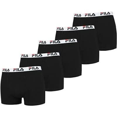 FILA - Heren Basic Boxershorts - 5 Pack - Maat M - Zwart