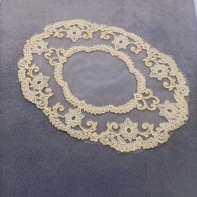 Europees Mesh Geborduurd Delicaat Tafelkleed Ovaal Onderzetter Oven Broodrooster Kom Fruit Schaal Doek Thee Party Kerst Decoratie Oval 30x45cm