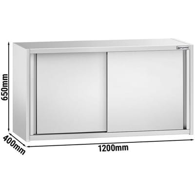 GGM Gastro Edelstahl Wandhängeschrank PREMIUM - 1200x400mm - mit Schiebetür - 650mm hoch Zilver