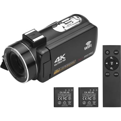 4K digitale videocamera WiFi-camcorder DV-recorder 56MP 18X digitale zoom 3,0 inch IPS touchscreen zwart