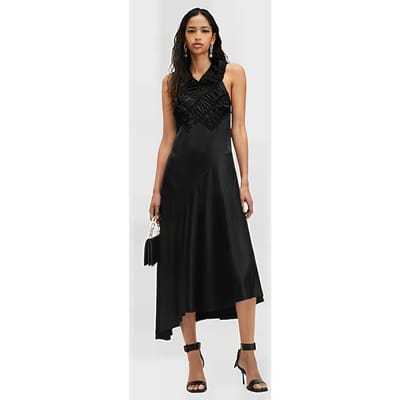 AllSaints Mahree Dress Black Maat: 2 | Midi Jurken Outlet | Dames | Zwart