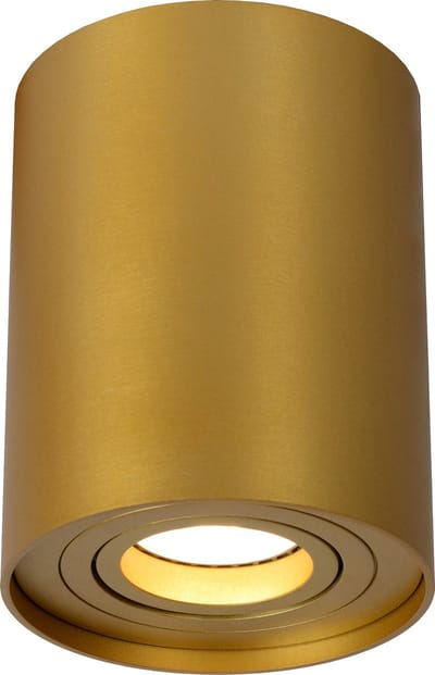 Lucide TUBE - Plafondspot (Plafondlamp) - Ø 9,6 cm - 1xGU10 - Mat Goud / Messing