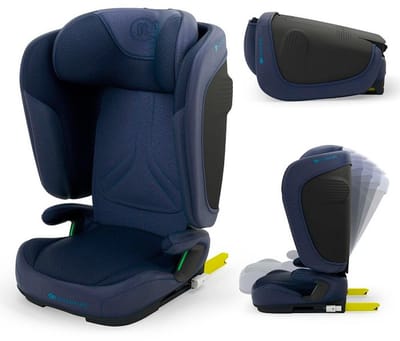 Kinderkraft UNITY 2 Autostoel – Voor kinderen van 100–150 cm (3,5–12 jaar) – Met ISOFIX, Slaapstand en SPS + H-GUARD – Opvouwbaar, Luchtcirculatiesysteem, Verwijderbare Bekleding – Marineblauw