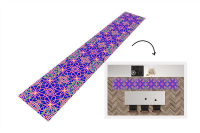 Keukenloper - Loper keuken - Bloemen - Neon - Patroon - 300x50 cm - Keukenloper vinyl
