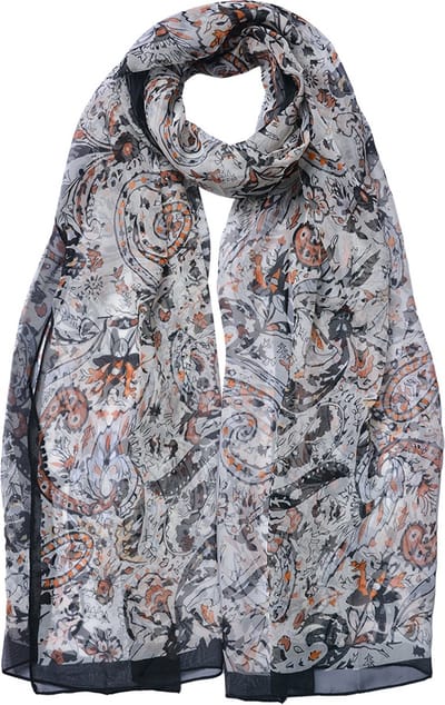 Juleeze Sjaal Dames Print 50x160 cm Zwart Synthetisch