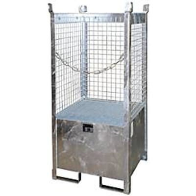 Stapelpallet voor vaten Bauer FSP-1 D, gaaswanden, capaciteit 1 x 200 l vat, gegalvaniseerd