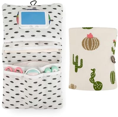 Draagbare Luiertassen Organizer - Herbruikbare Luiertassen Organizer voor Luiers en Nat Wipes - Beige