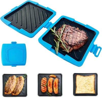 Sandwich Maker Pers - Tosti Apparaat - Snelle Maaltijden - Antiaanbaklaag - 17 cm breed - Blauw