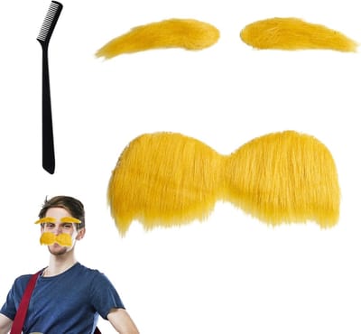 Grote Fluffy Nepbaard en Nepwenkbrauwen voor Mannen en Vrouwen – Grappige Accessoire voor Feestjes, Kostuums en Thema Evenementen, Perfect voor Verkleedpartijen en Carnaval