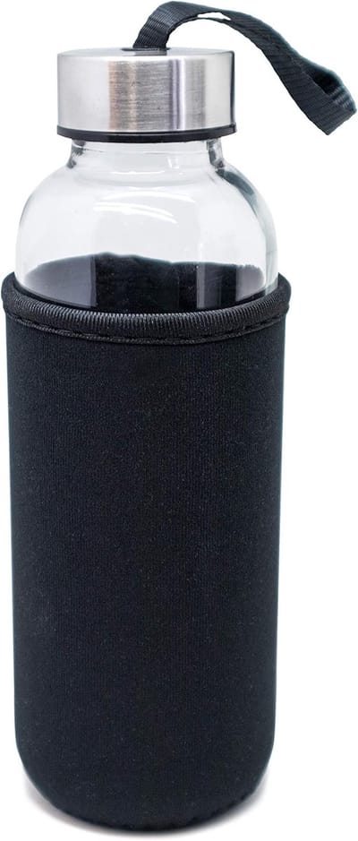 QTTVBTNA -Glazen Drinkfles 550 ml – BPA-vrije Waterfles voor Sport, Fitness, School en Outdoor – Herbruikbare Eco Vriendelijke Fles met Dichte Dop