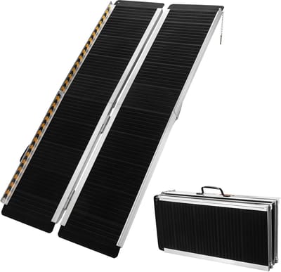 2-delige Opvouwbare Rolstoelhelling Aluminium - Antislip & 270 kg Draagkracht - 183 cm