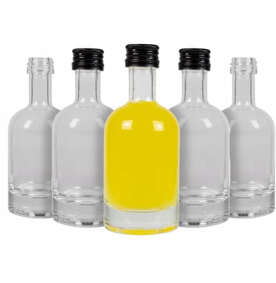 Bimberek Tadek - Glazen Mini Flessen - 50ml - Originele Vorm - Diverse Kleuren Doppen