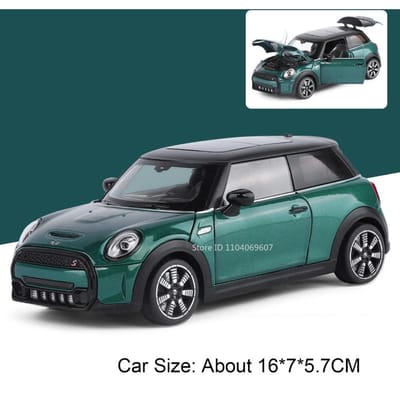 1:24 Mini Cooper X5M Miniatuur Model Auto Speelgoed Legering Diecast Deuren Geopend Schokdemping Voorwielbesturing Decoratie Voertuig gray
