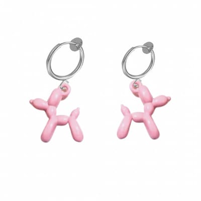 Klem oorbellen- Balloon dog -licht roze-geen gaatje-Charme Bijoux