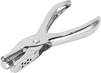 Perforator Heavy Duty - Enkele Perforator - Gatdiameter 6mm - Capaciteit 8 Vellen - Geschikt voor Papier/PVC - Zinklegering/IJzer - Papierpons