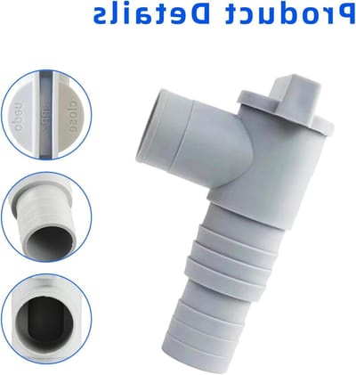 2-delige Poolafsluitkraan Set 32mm tot 38mm, Tuinpool Aansluitset met Slangadapters en Klemmen voor Onderhoud van Boven Grondse Zwembaden en Pompen
