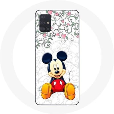 Telefoonhoesje - Maniacase - Samsung Galaxy A51 - Mickey Mouse - Bloemen - Hartjes schoon